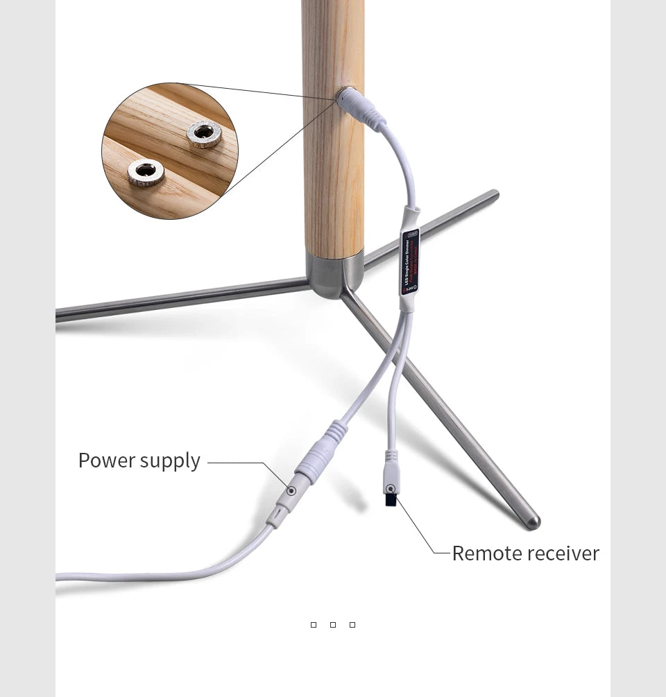 LED Wooden Standing Floor Lamp