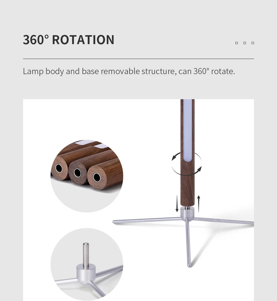 LED Wooden Standing Floor Lamp