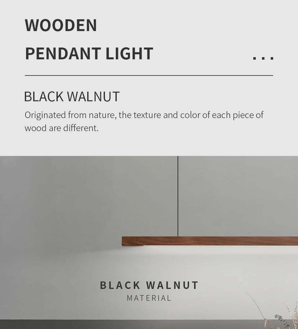 Nordic Wood Pendant Lights LED Modern Hanging Lamp