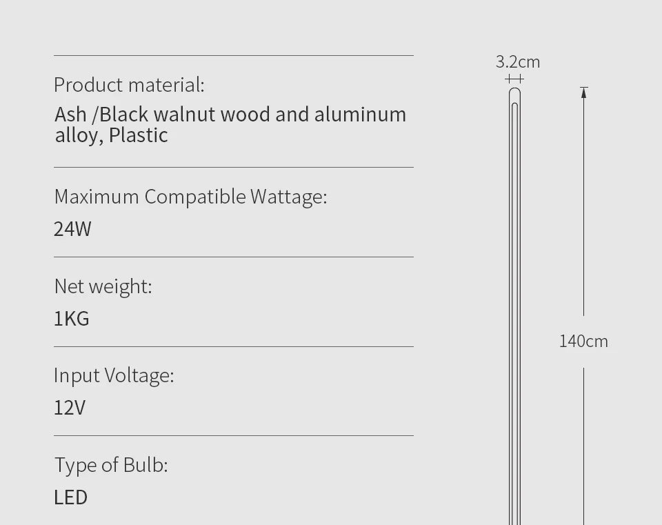 LED Wooden Standing Floor Lamp