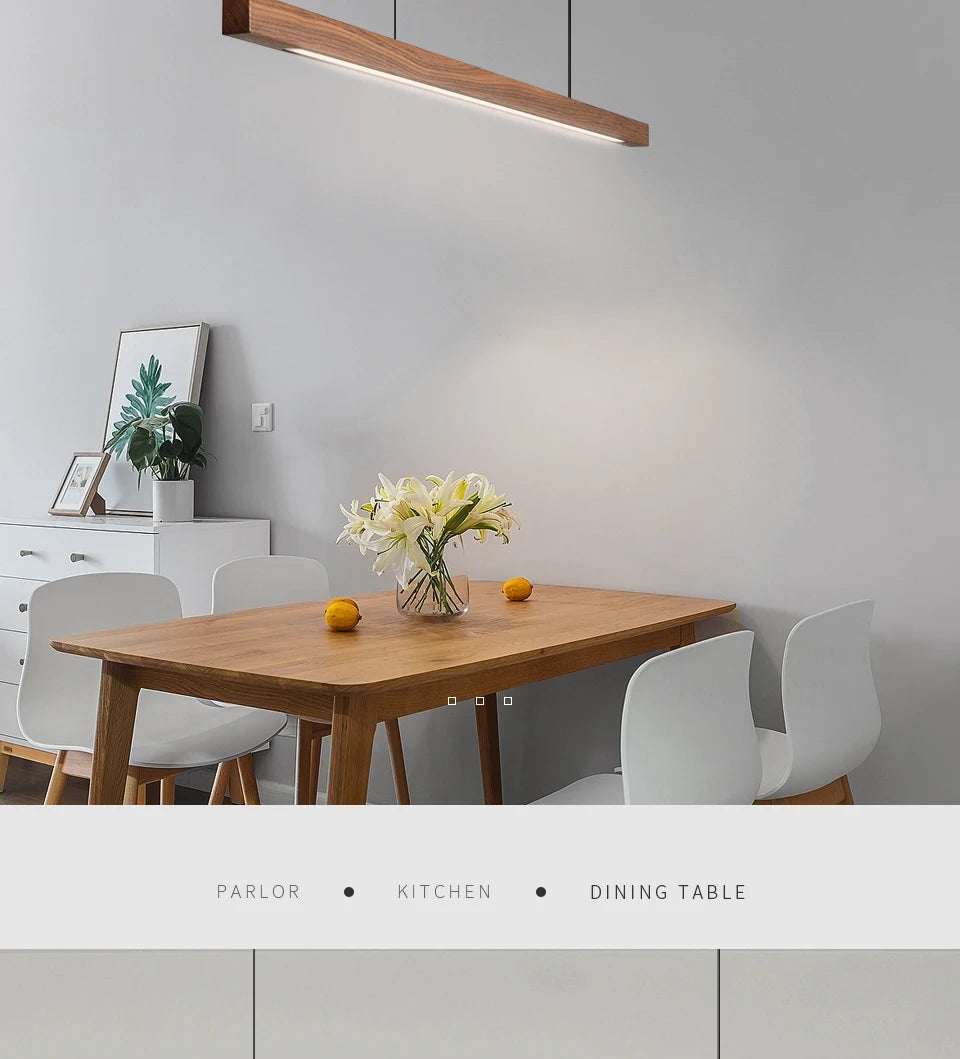 Nordic Wood Pendant Lights LED Modern Hanging Lamp