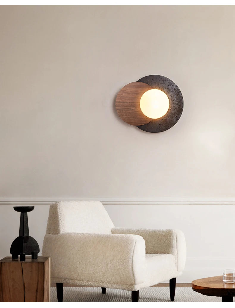 Led Black Stone Light Luxury High-End Atmosphere Wall Lamp