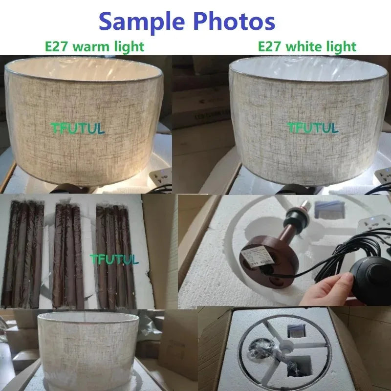 Tripod Design Wood E27 Led Floor Lamp