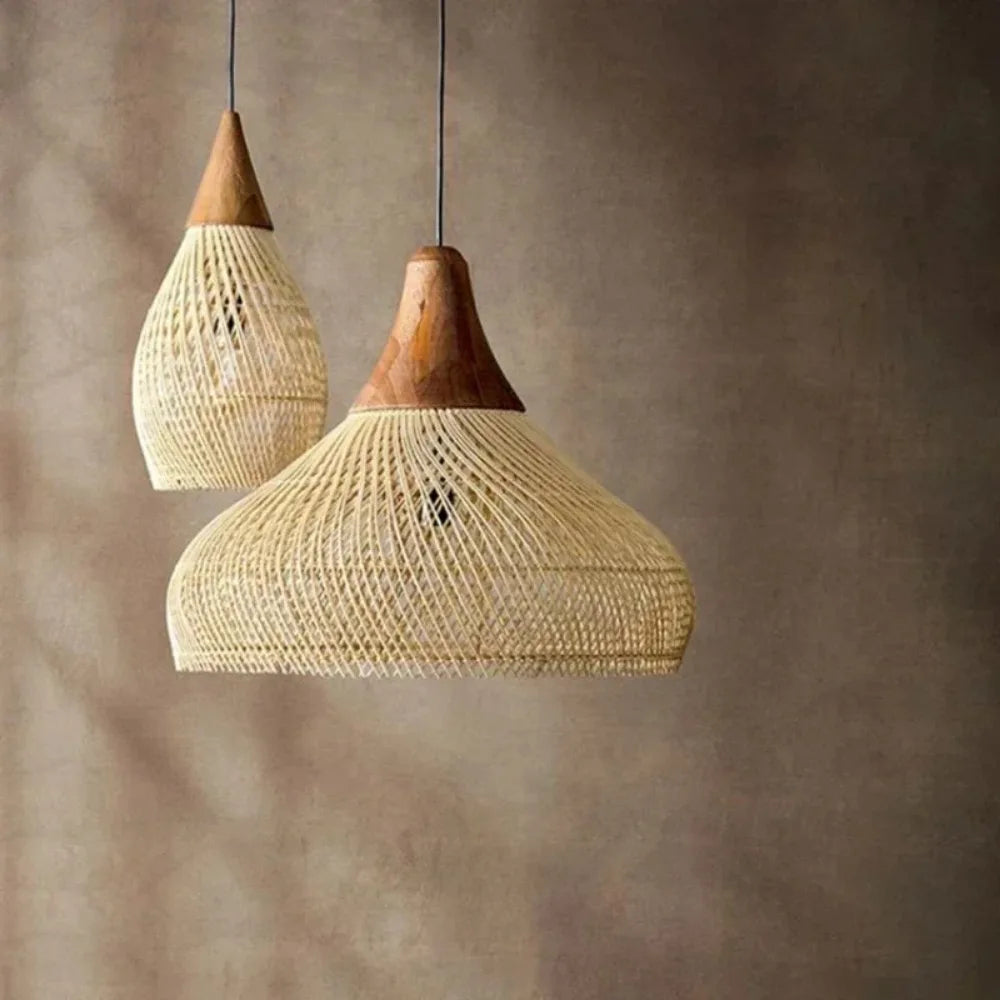 Handmade Rattan Black Pendant Light
