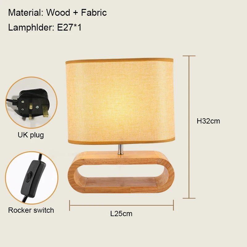 Wooden Table Lamp For Bedroom