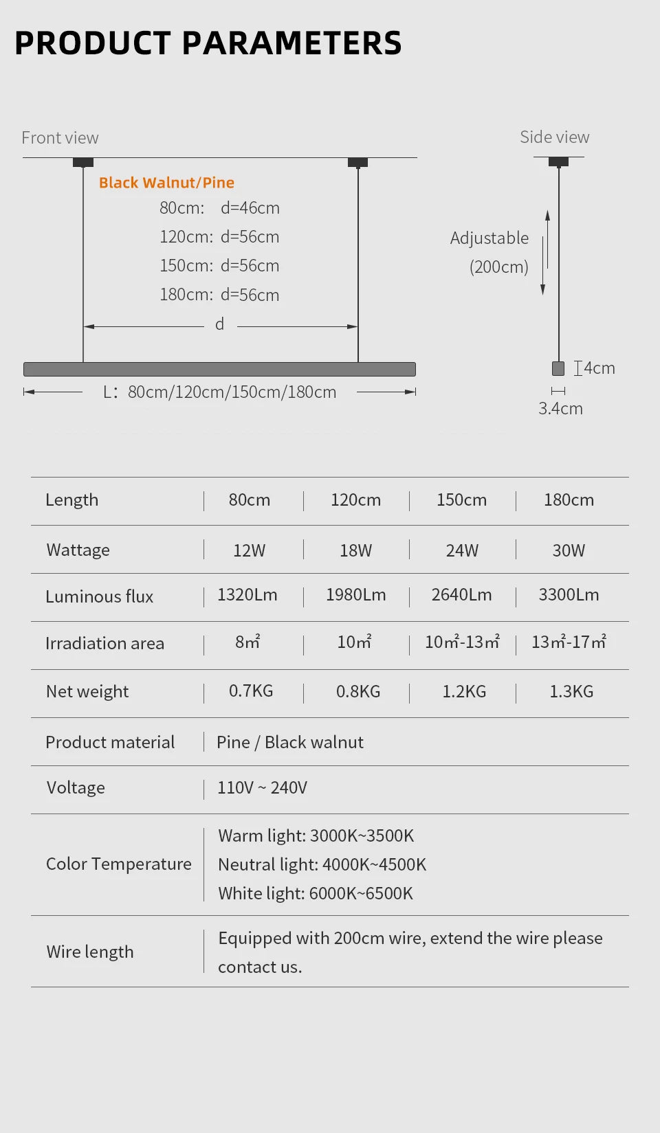 Nordic Wood Pendant Lights LED Modern Hanging Lamp