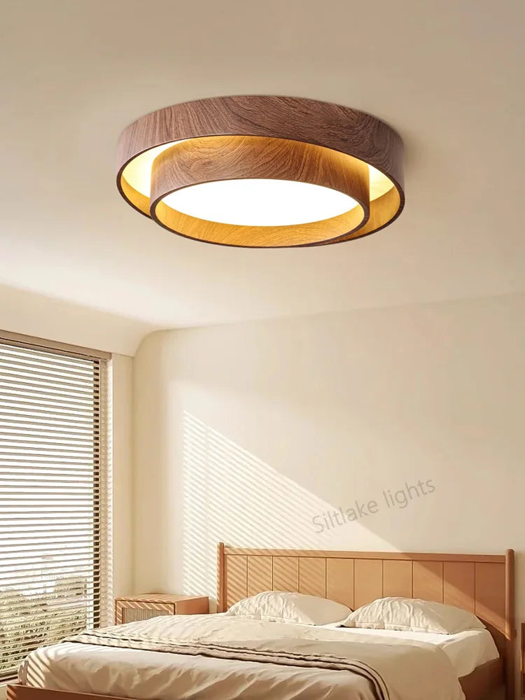 Bedroom ceiling lamp walnut color