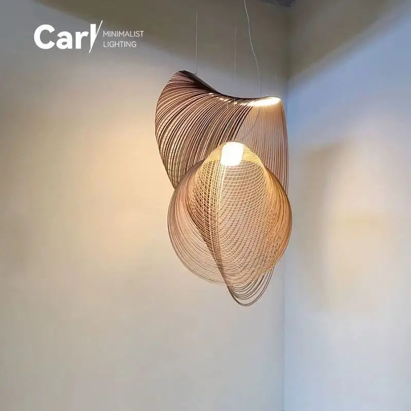 Birch Wood LED Pendant Light Nordic Designer Pendant Lamp