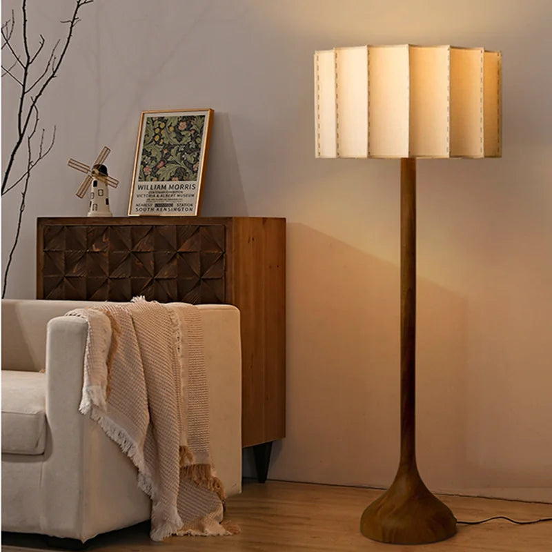 Wabi Sabi Style Wooden Standing Lamp