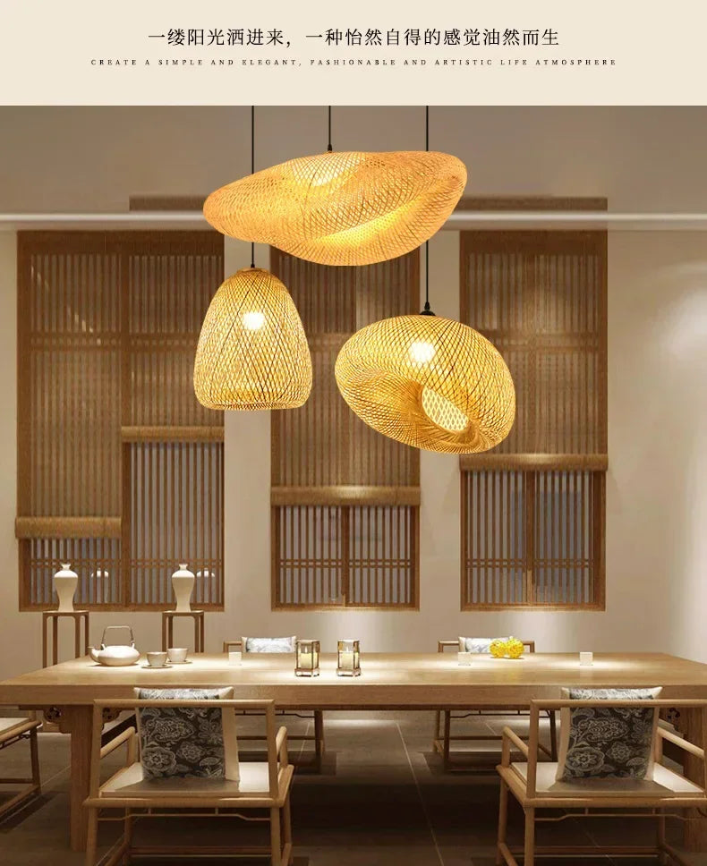 Bamboo Hand Weaving Pendant Light