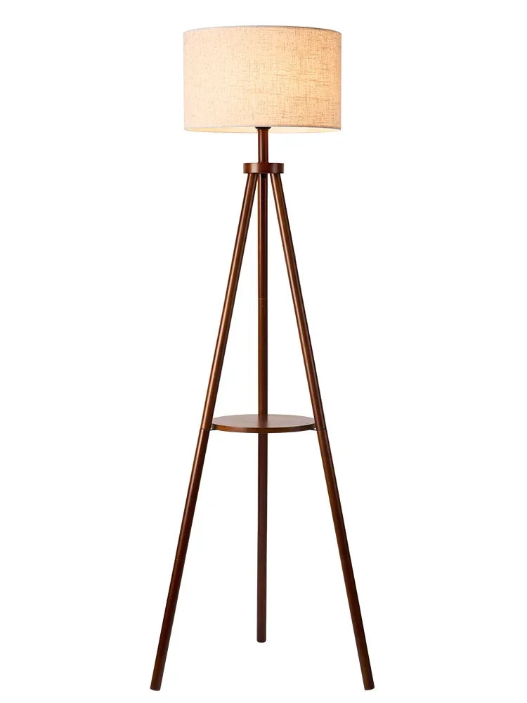 Tripod Design Wood E27 Led Floor Lamp
