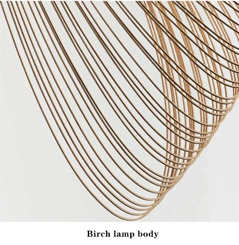 Birch Wood LED Pendant Light Nordic Designer Pendant Lamp