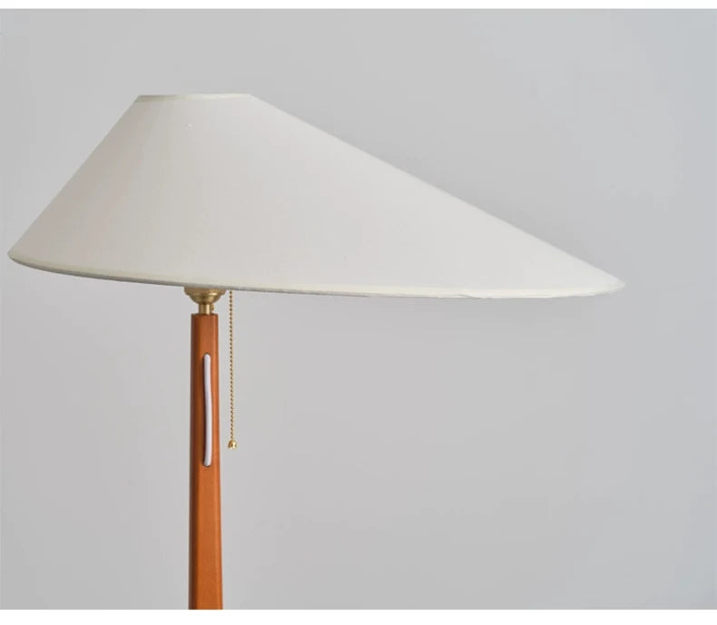 Nordic Wabi Sabi Solid Wood Fabric Led Floor Lamp