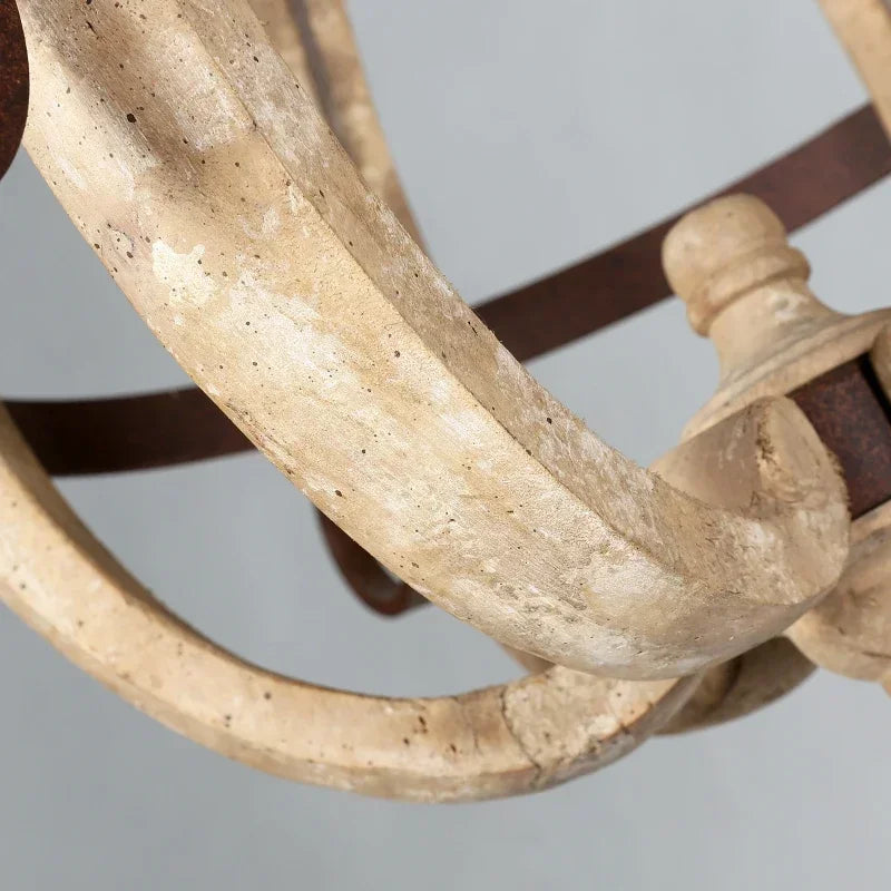 Nordic Creative Solid Wood Retro Rural Style Pendant Lamp