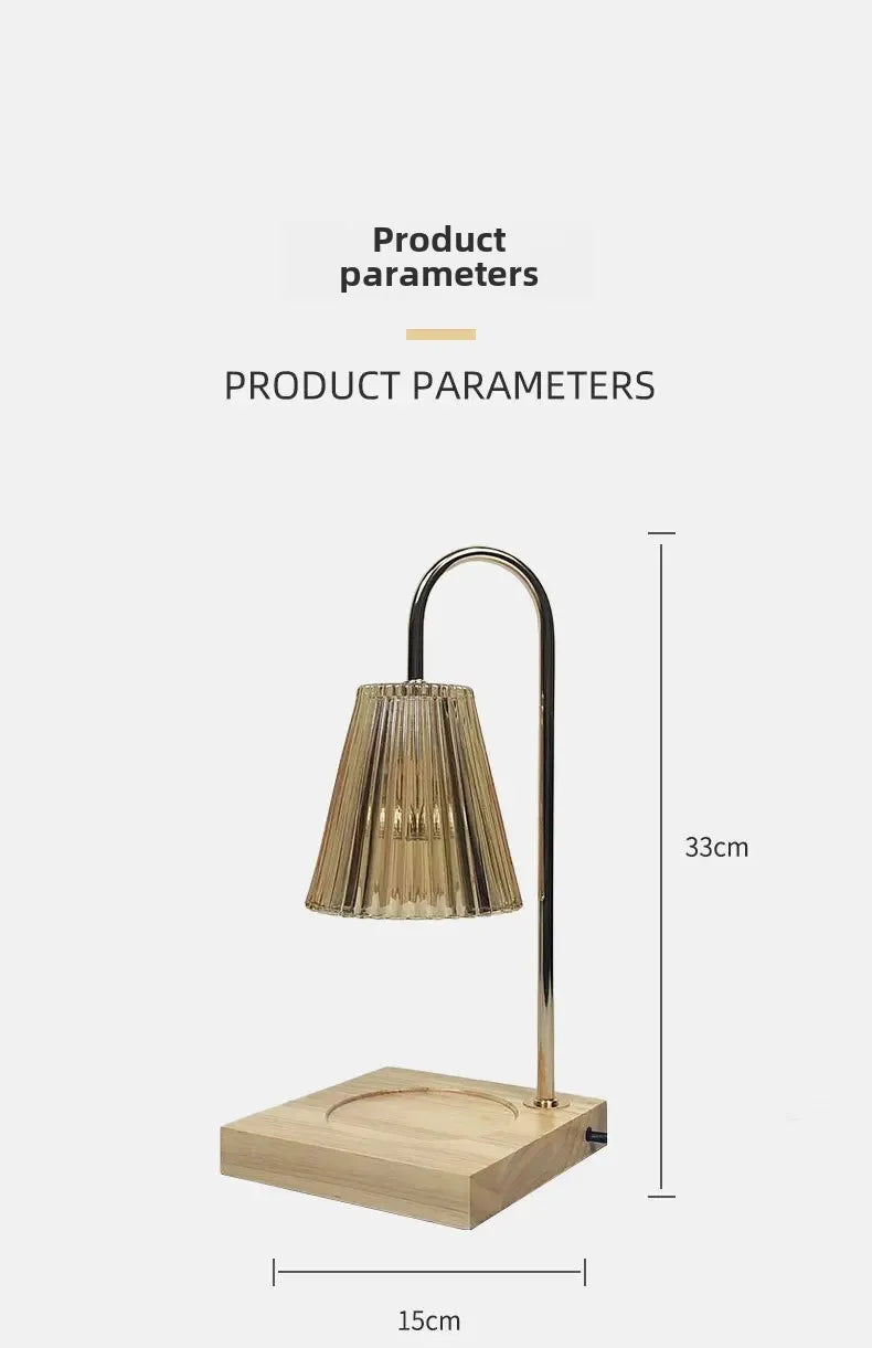 Adjustable Brightness Wooden Aromatherapy Candle Lamp