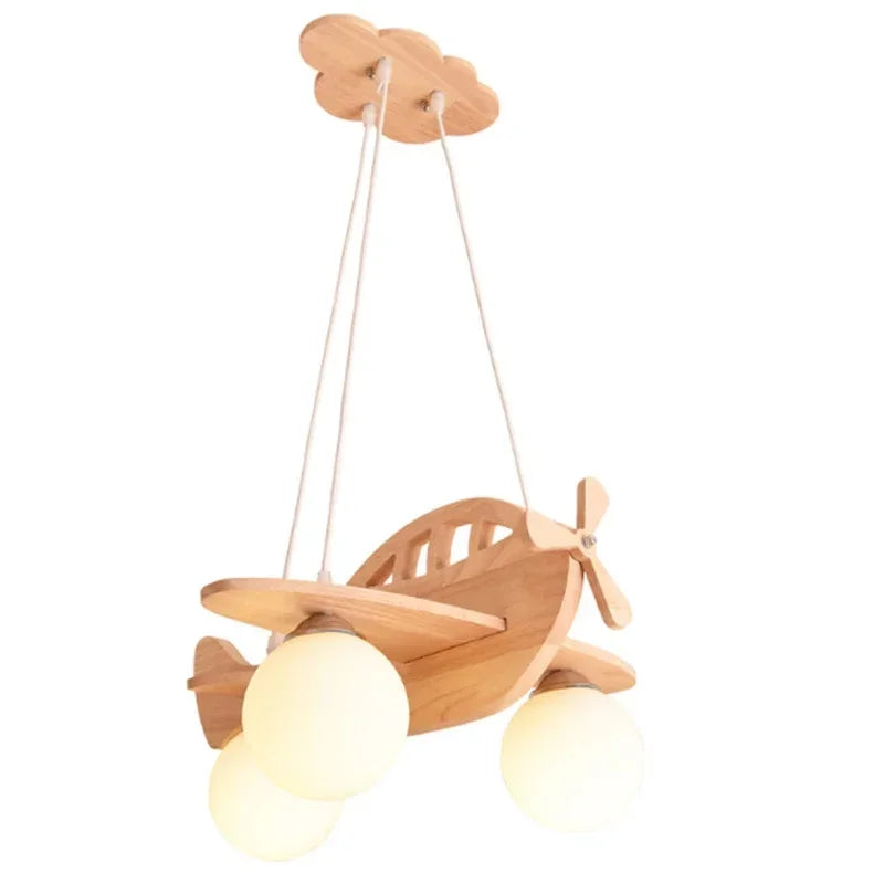 Kids Room Nordic Solid Wood Plane Chandelier