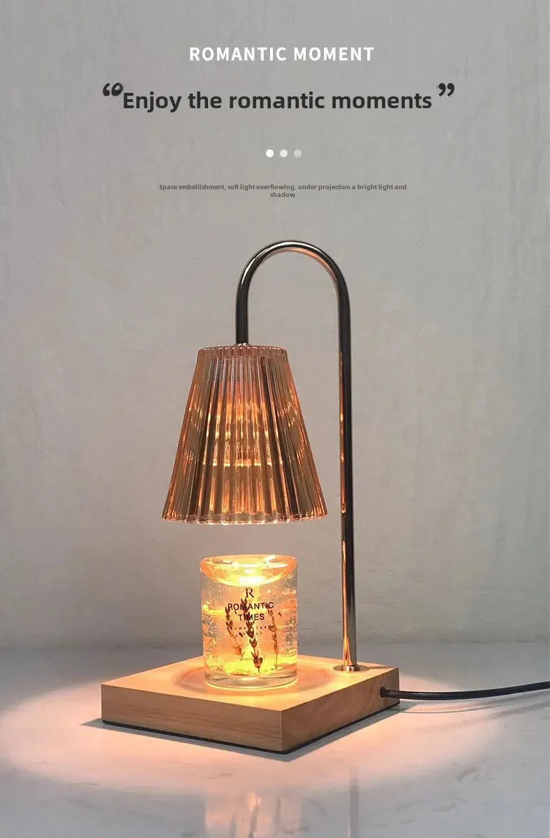 Adjustable Brightness Wooden Aromatherapy Candle Lamp