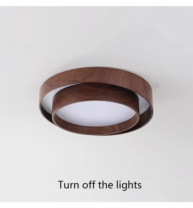 Bedroom ceiling lamp walnut color
