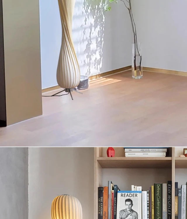 Wooden kilim arc shade Stand Floor lamp