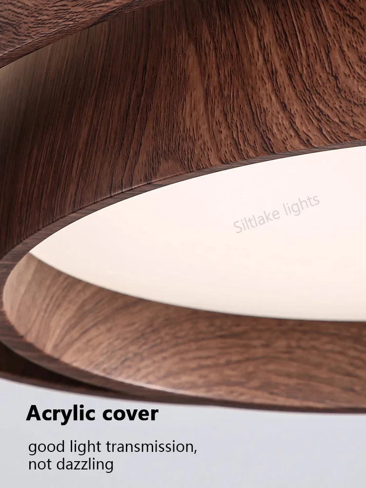 Bedroom ceiling lamp walnut color