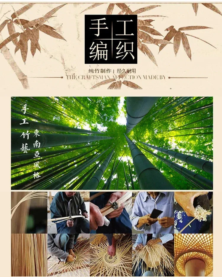 Bamboo Hand Weaving Pendant Light