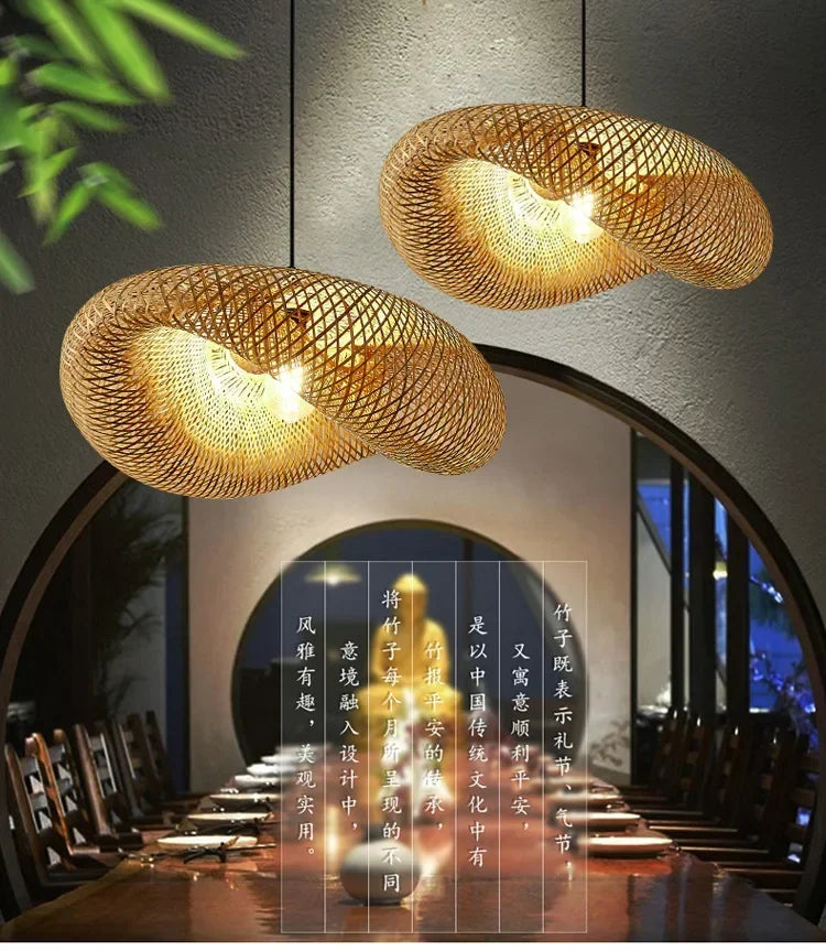 Bamboo Hand Weaving Pendant Light