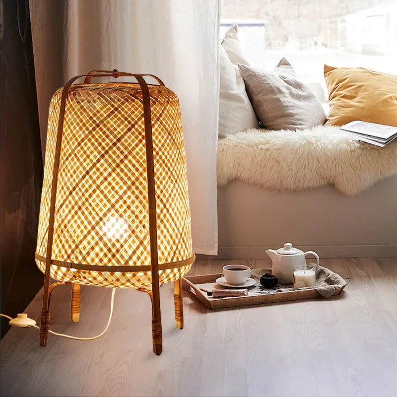 Modern Bamboo Weaving Floor Lamp