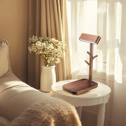 Nordic Wood LED Desk Lamp Branches Storage