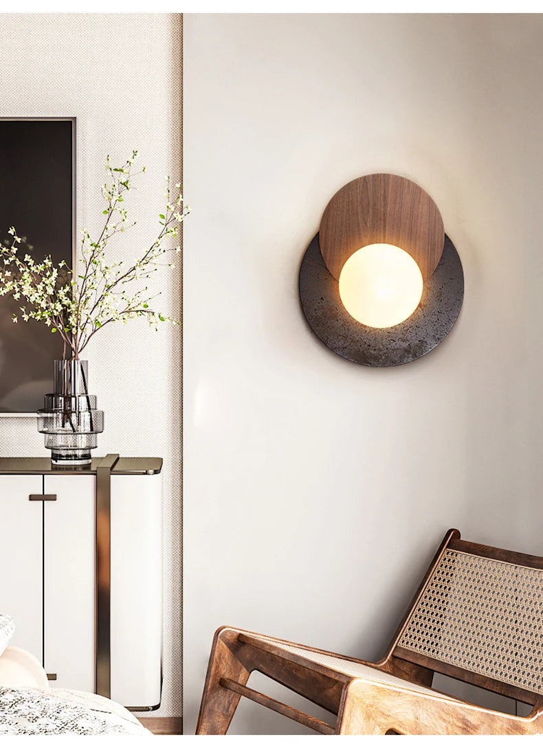 Led Black Stone Light Luxury High-End Atmosphere Wall Lamp