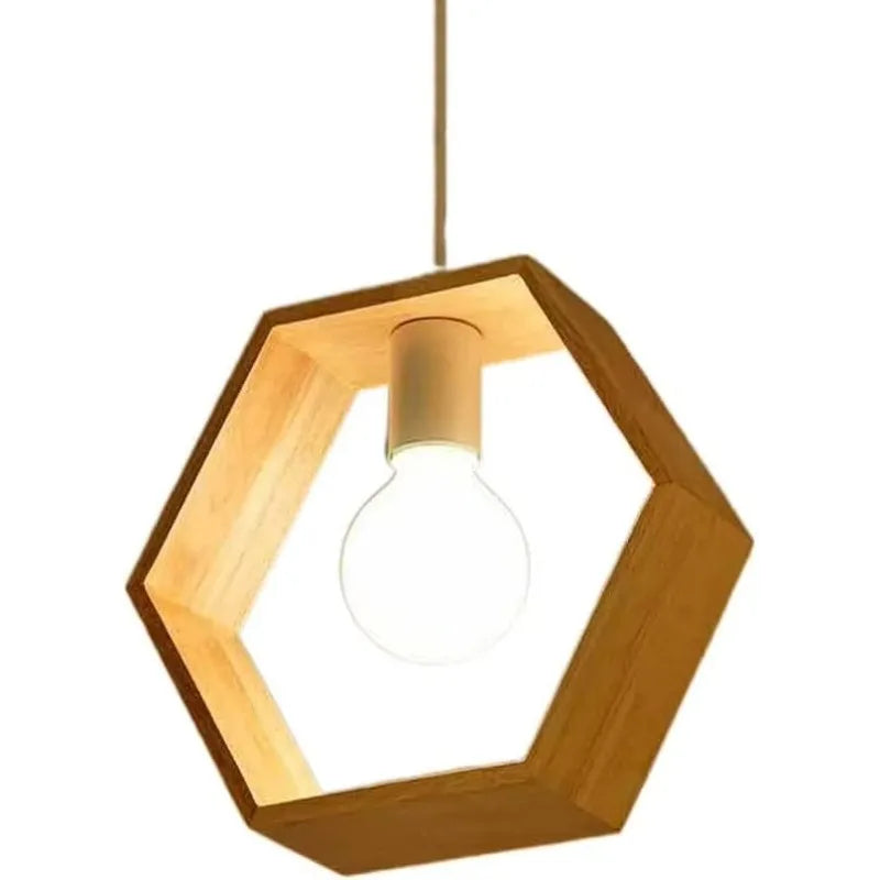 Creative Geometry Wood Pendant Light