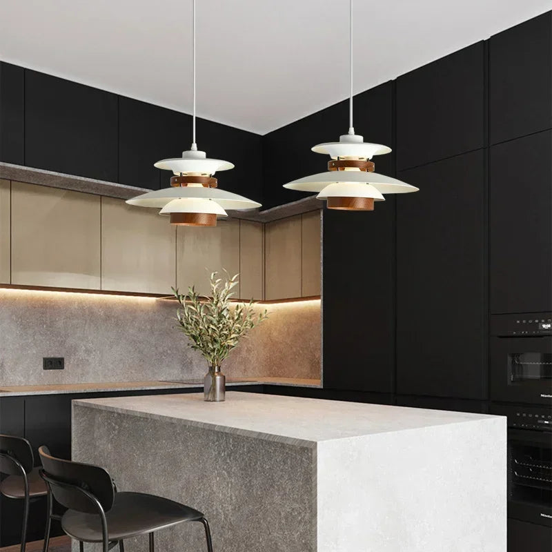 Danish Designer Walnut Led Pendant Lamp