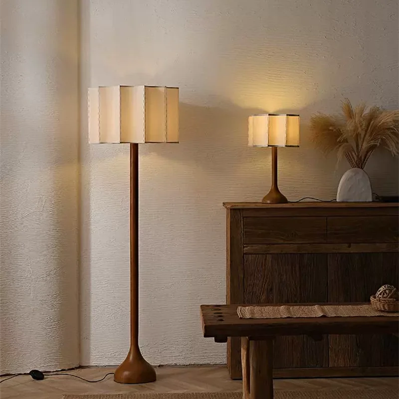 Wabi Sabi Style Wooden Standing Lamp