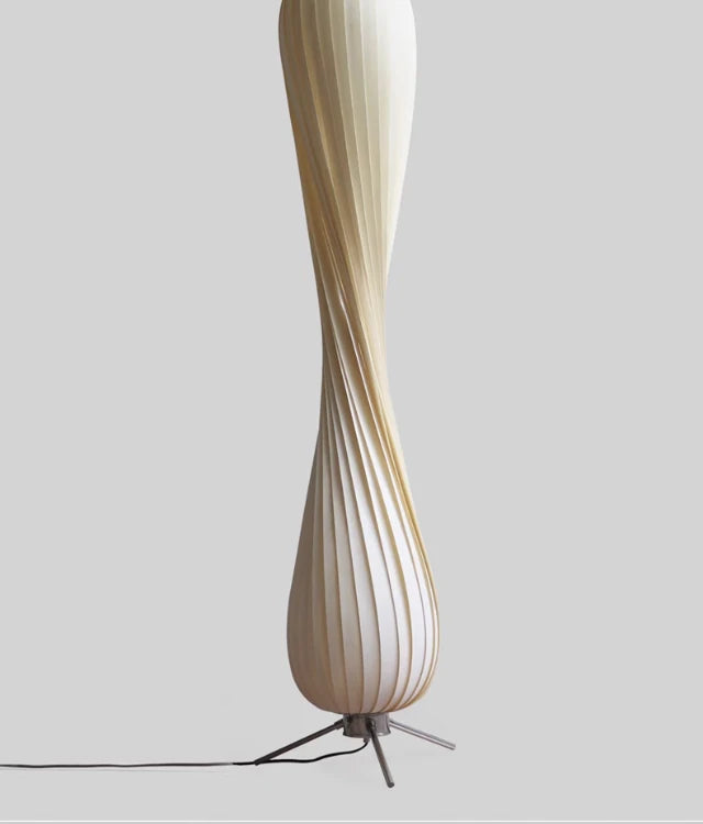 Wooden kilim arc shade Stand Floor lamp