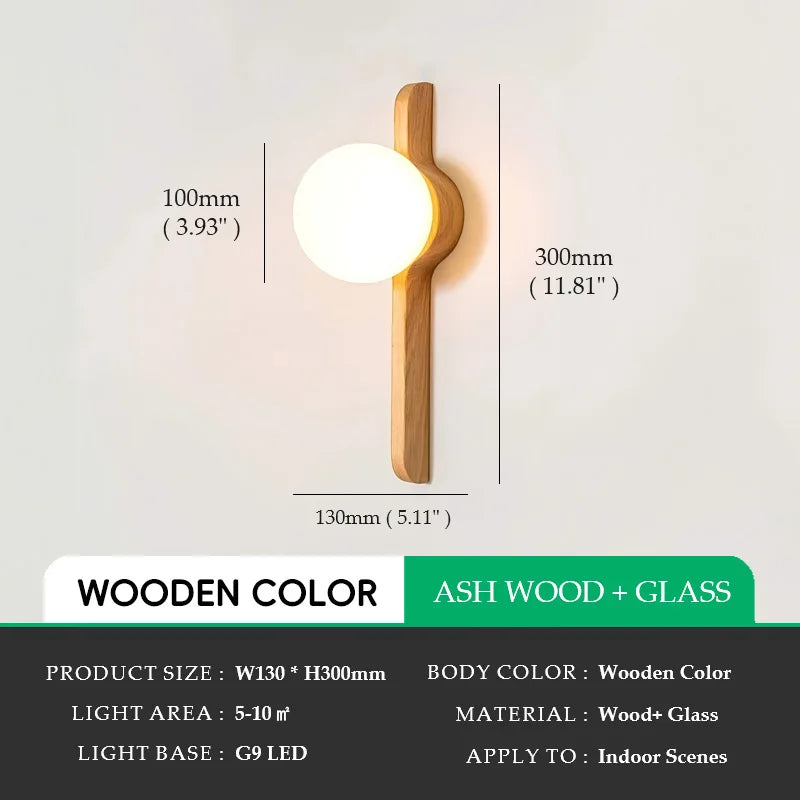 Globe Glass Moonlight Creative Walnut Wood,