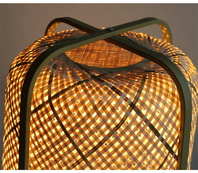Modern Bamboo Weaving Floor Lamp