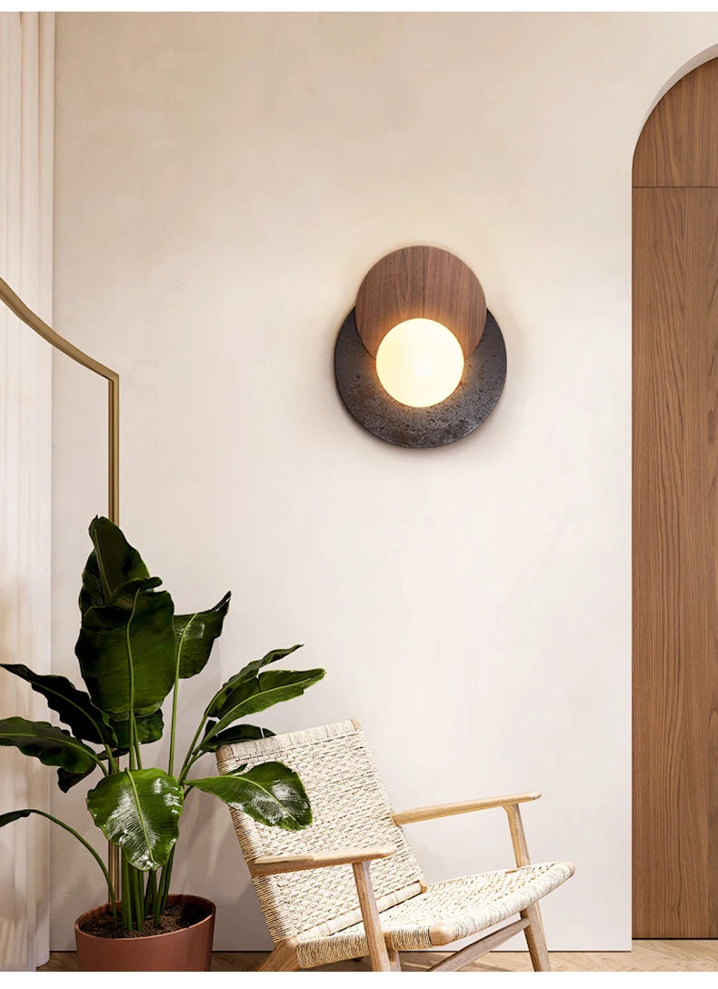 Led Black Stone Light Luxury High-End Atmosphere Wall Lamp