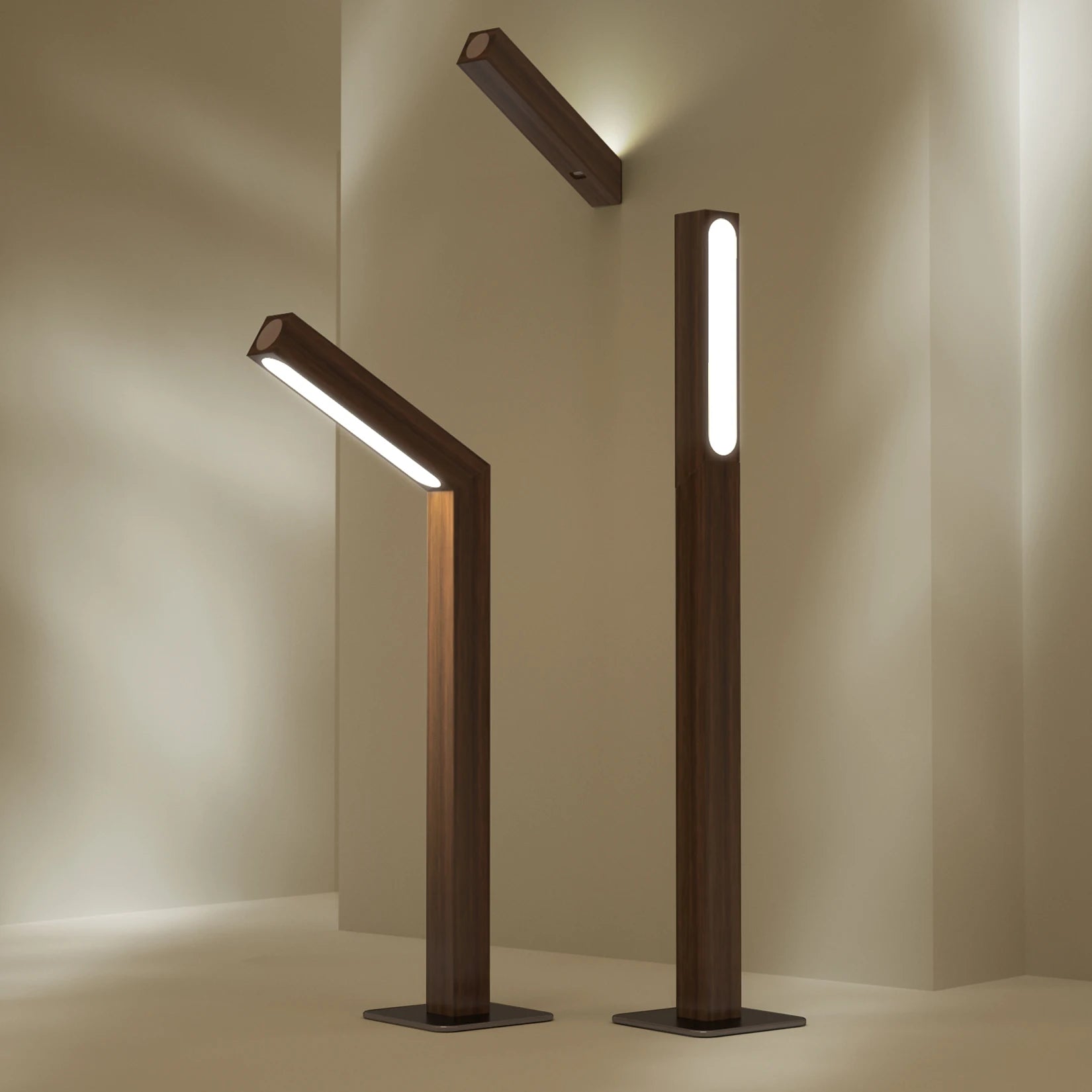 Wooden Table Lamp Bedroom Rotating Bedside Lamp