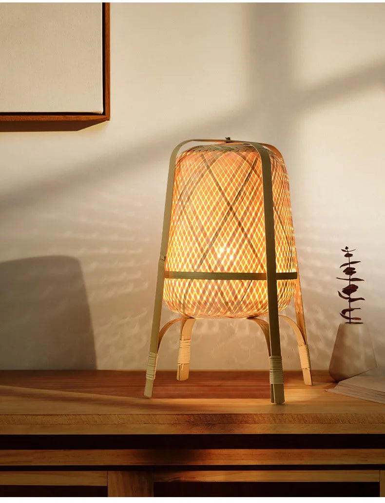 Modern Bamboo Weaving Floor Lamp