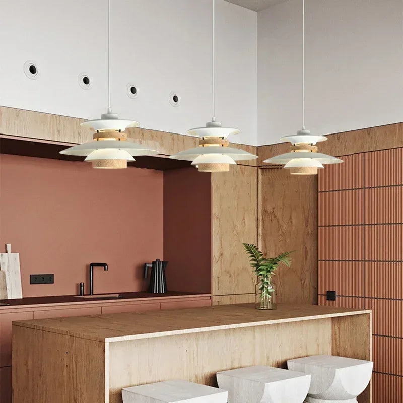Danish Designer Walnut Led Pendant Lamp