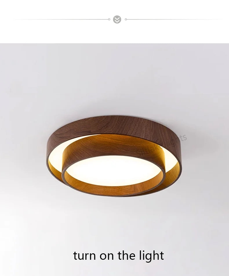 Bedroom ceiling lamp walnut color