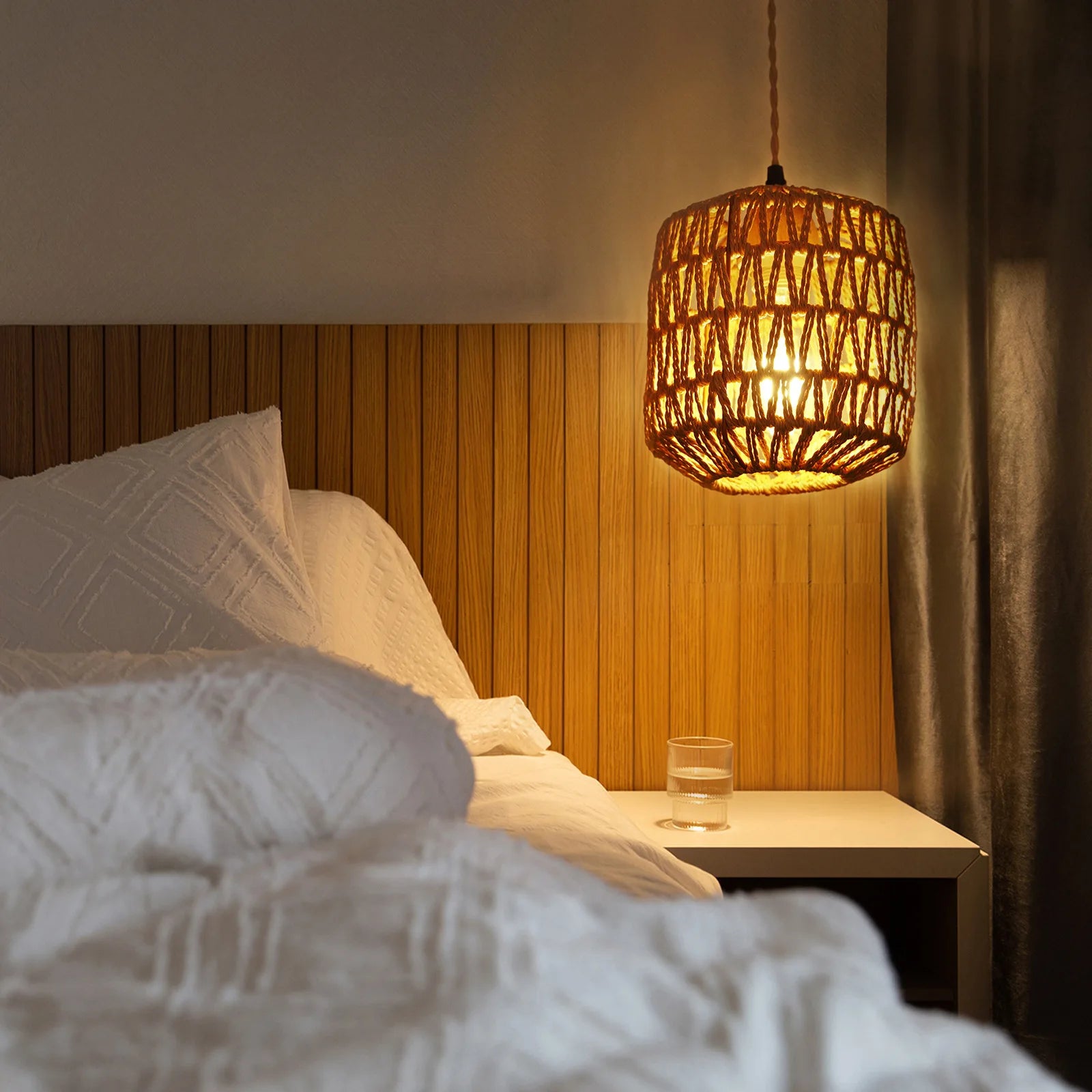 Led Rattan Wall Lamp Bedroom Living Room