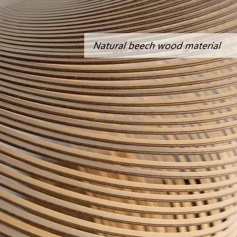 Birch Wood LED Pendant Light Nordic Designer Pendant Lamp