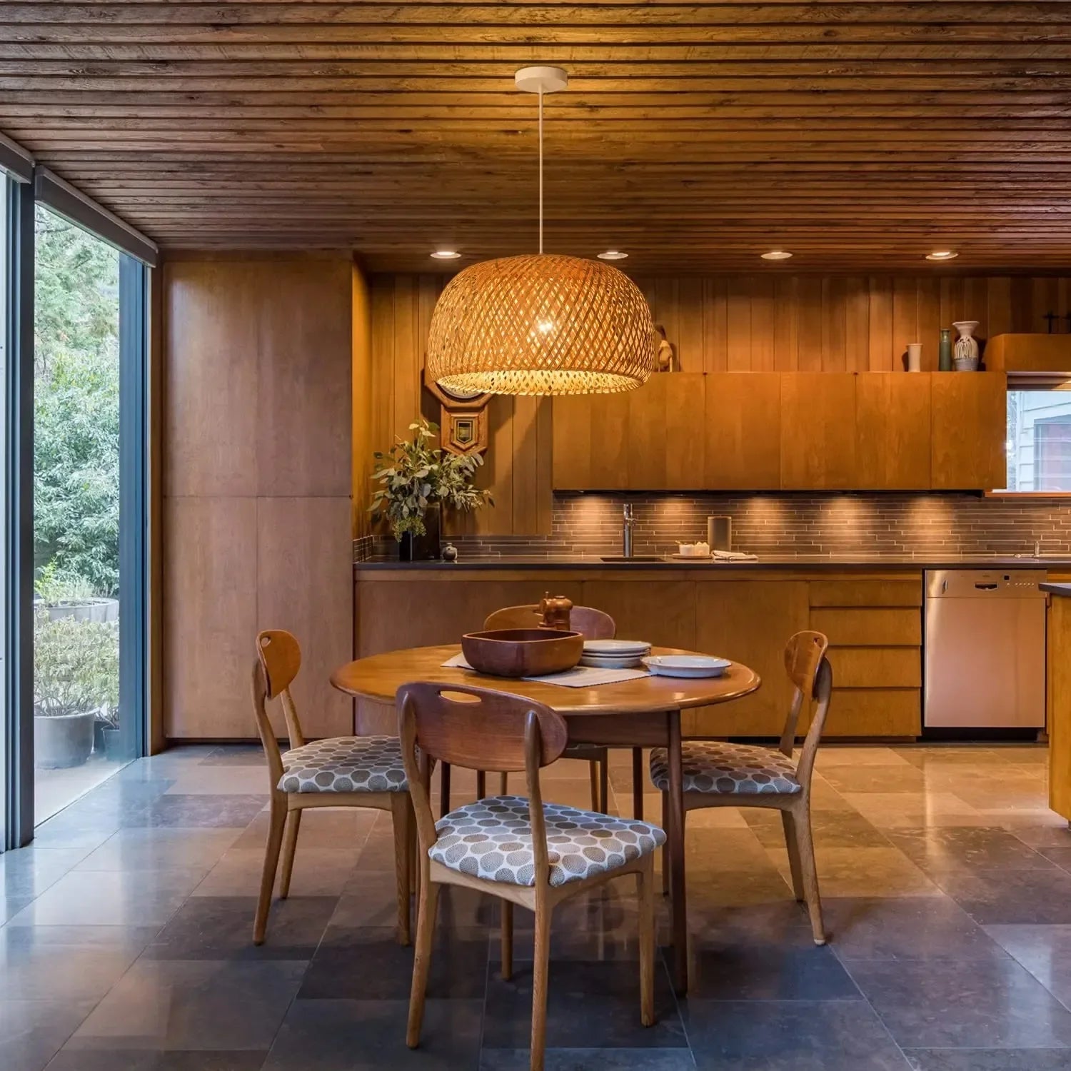 Bamboo Lantern Pendant Lamp Natural Rattan