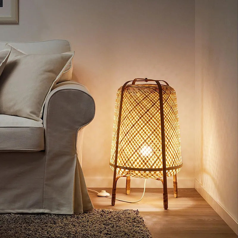 Modern Bamboo Weaving Floor Lamp