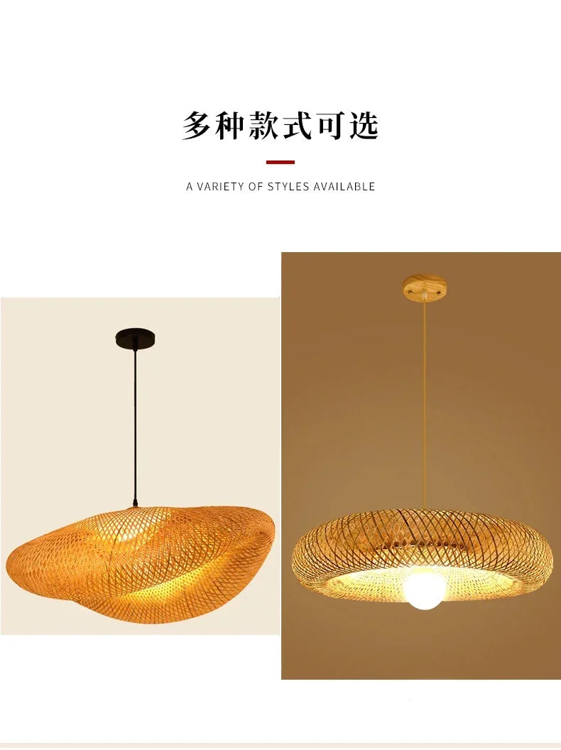 Bamboo Hand Weaving Pendant Light