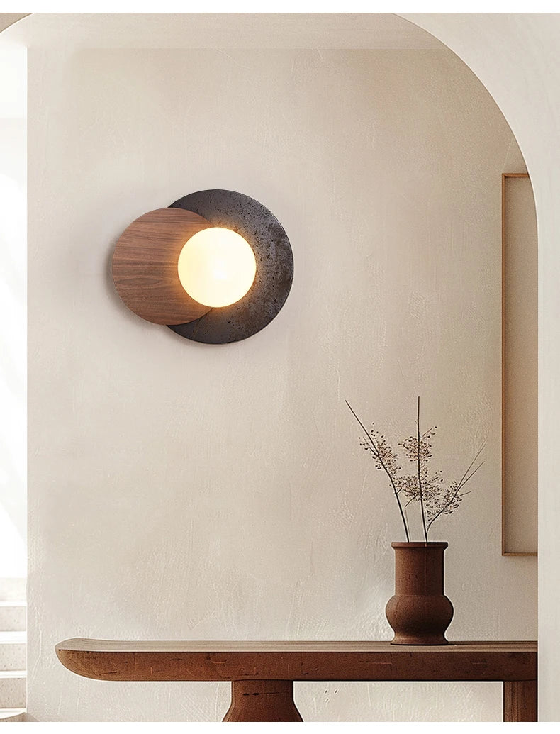 Led Black Stone Light Luxury High-End Atmosphere Wall Lamp