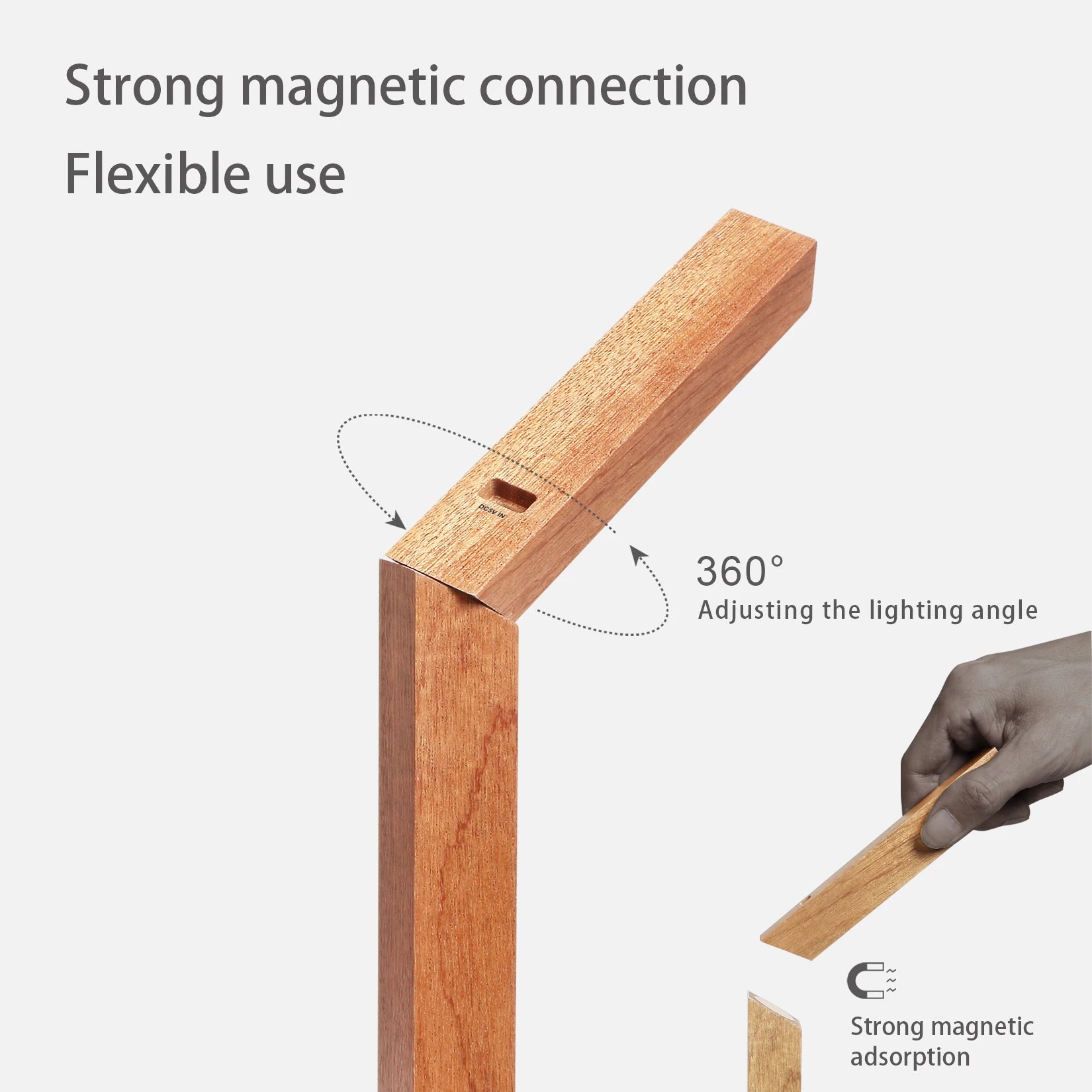 Wooden Table Lamp Bedroom Rotating Bedside Lamp