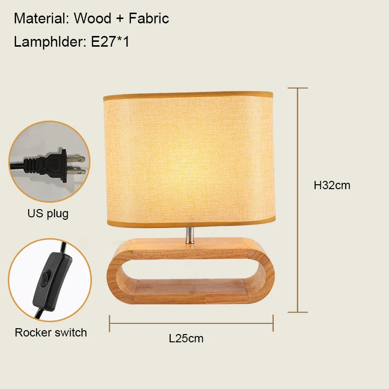Wooden Table Lamp For Bedroom