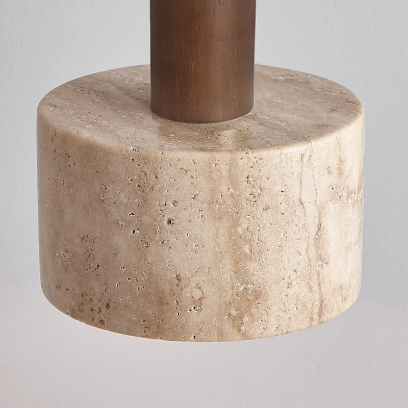 Natural Stone Pendant Light Dark Wood E27 G9 Bulb