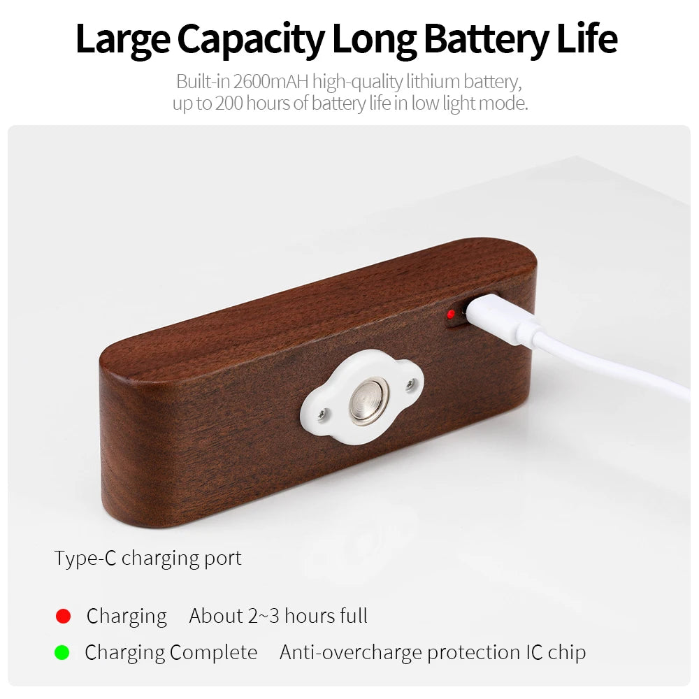 Nordic Wood LED Desk Lamp Branches Storage